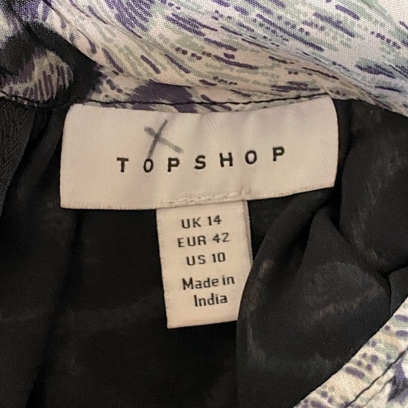 Topshop ruched mini dress in monochrome animal print like new woman’s size 10 - Picture 2 of 12